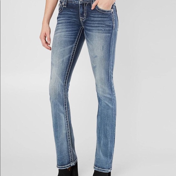 Miss Me Denim - Miss Me boot cut blue jeans with button pockets